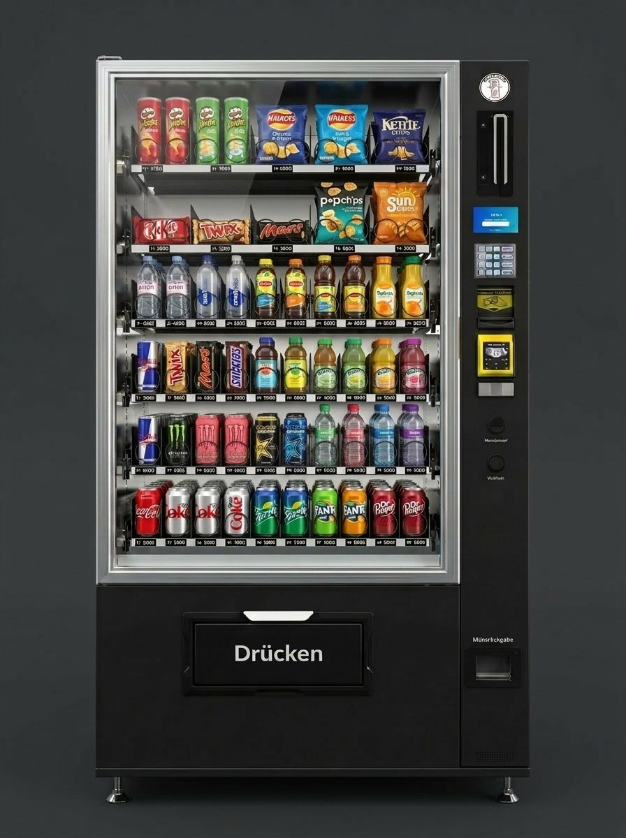 CB Automatenservice – Automat gefüllt mit Snacks und Getränken